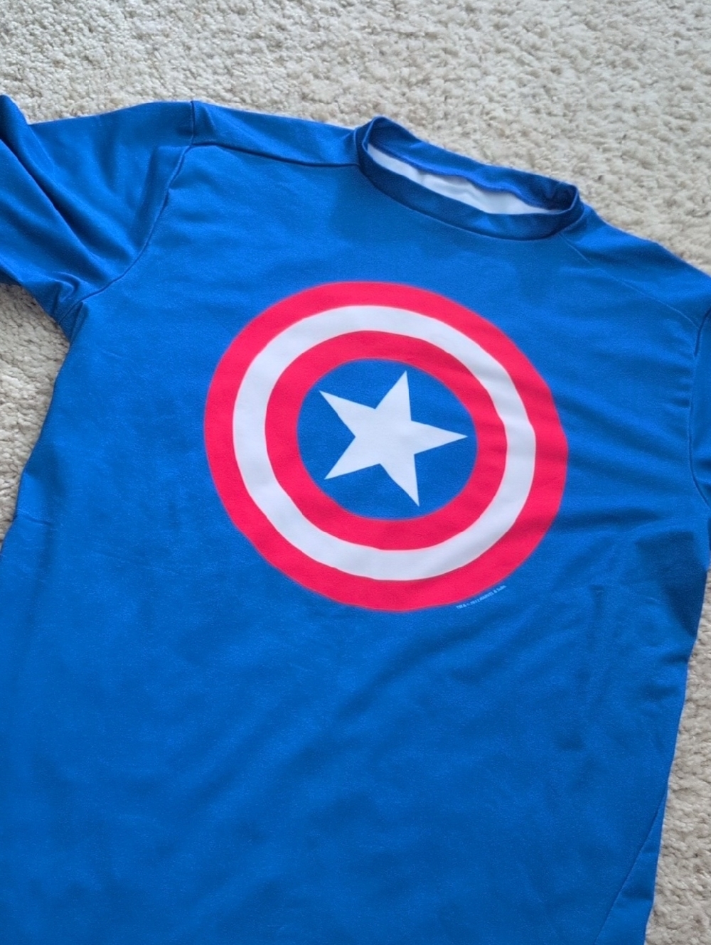 Under Armour Blue Captain America Shield Shirt, Men's Large